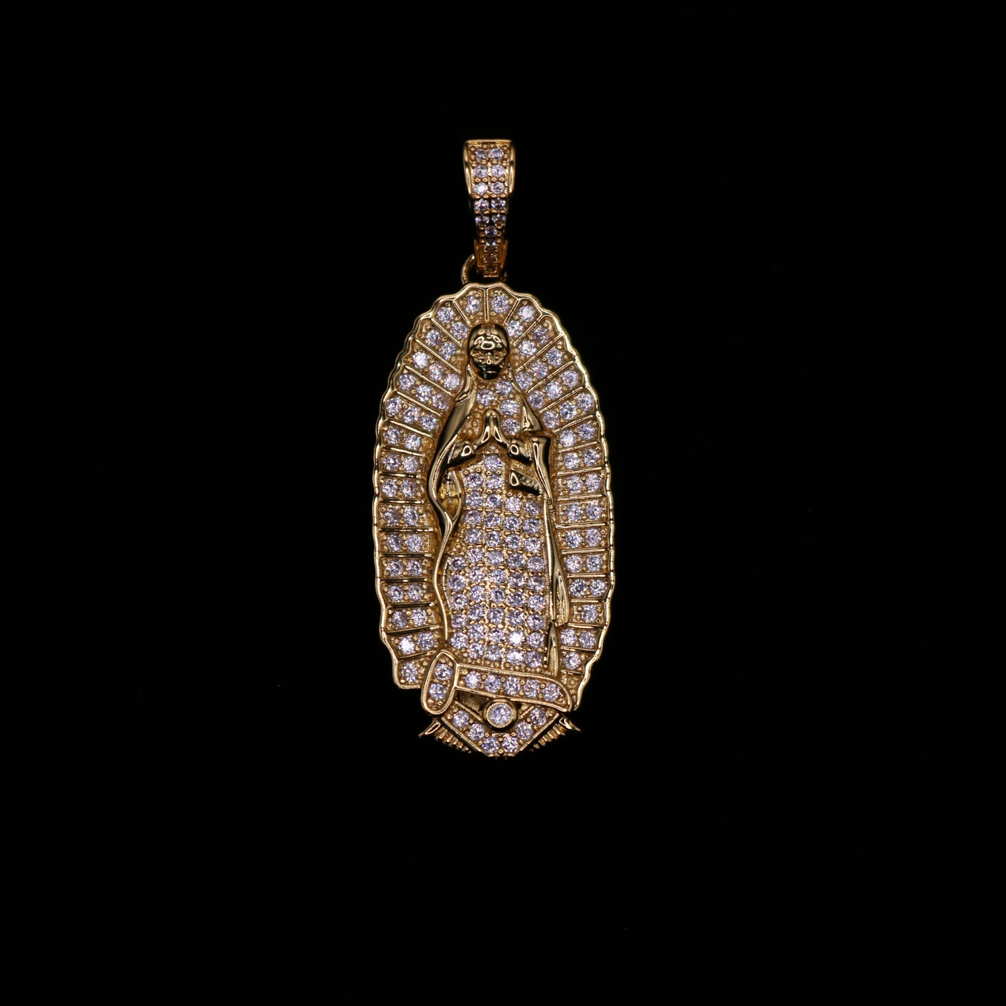 Diamond Virgin Mary Pendant Gold
