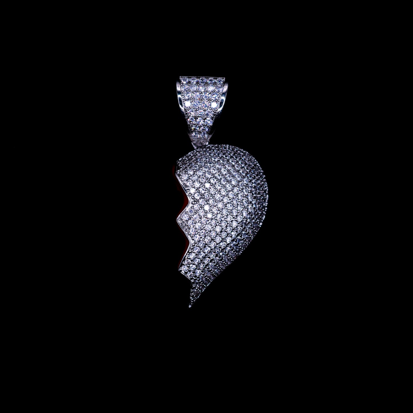 White Gold Diamond Half Heart Pendant