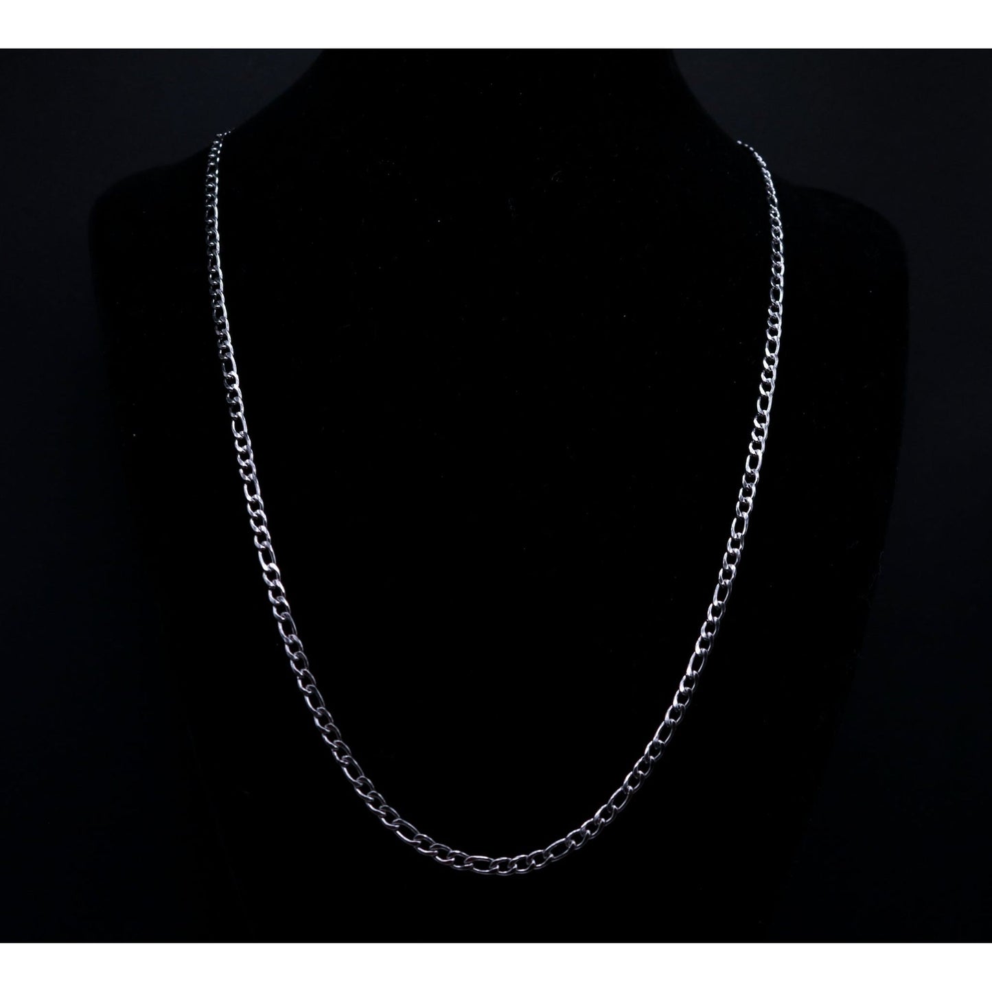 White Gold Figaro Chain 3mm