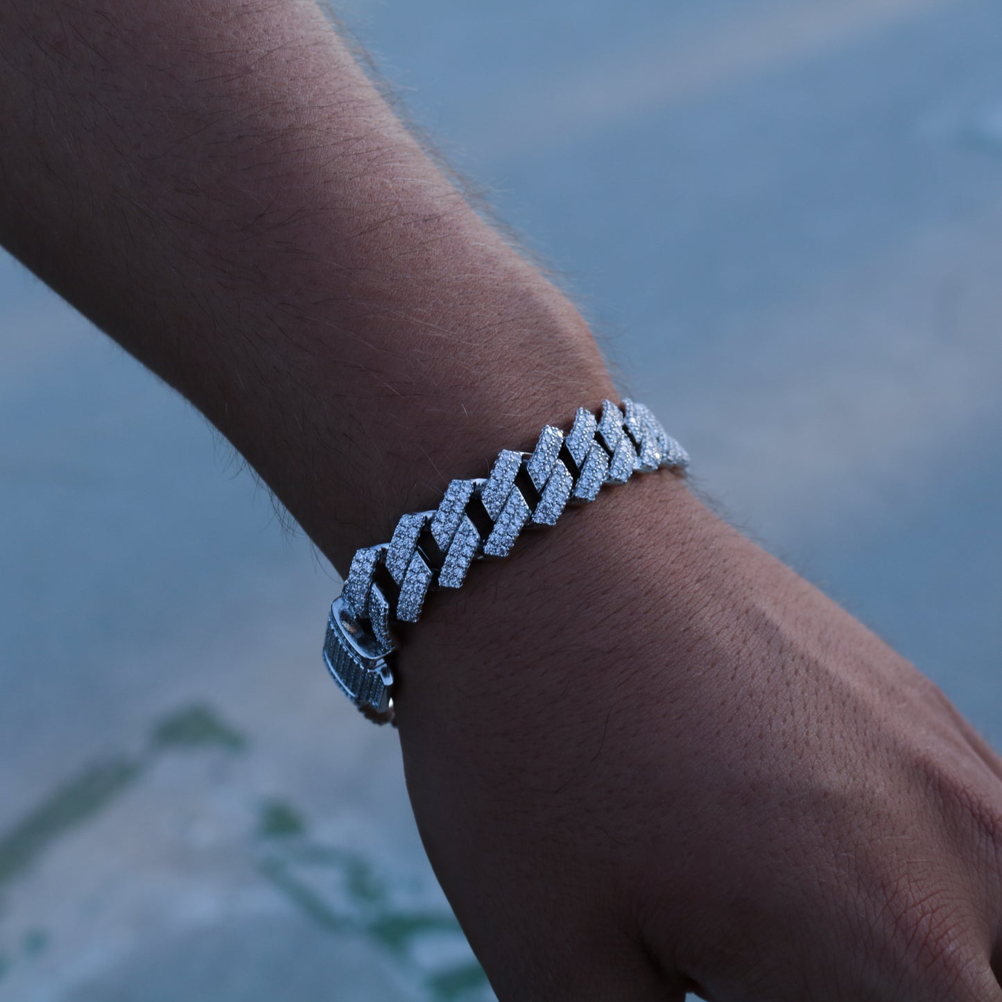 Diamond Cuban Link Bracelet in White Gold