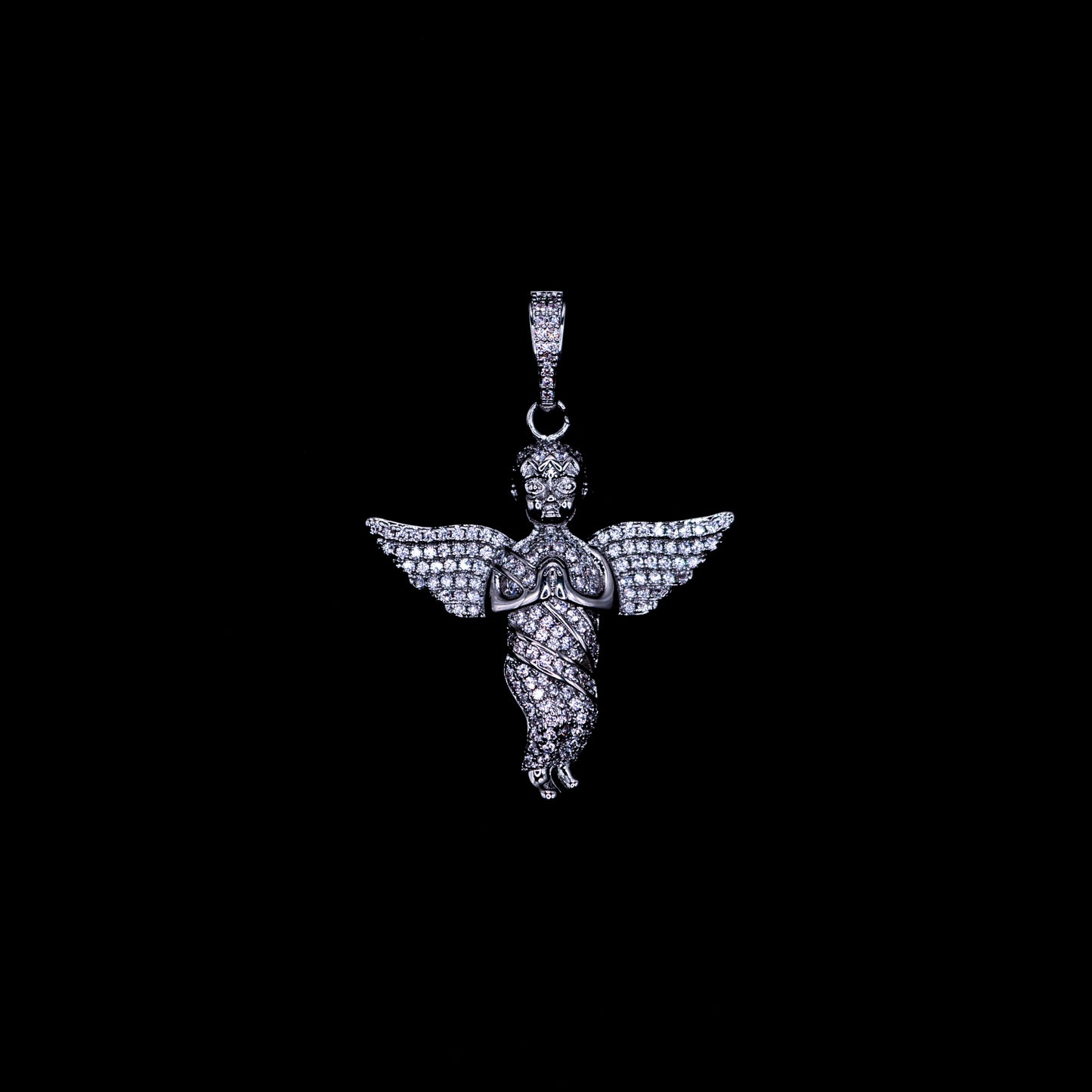 Diamond Angel Pendant White Gold