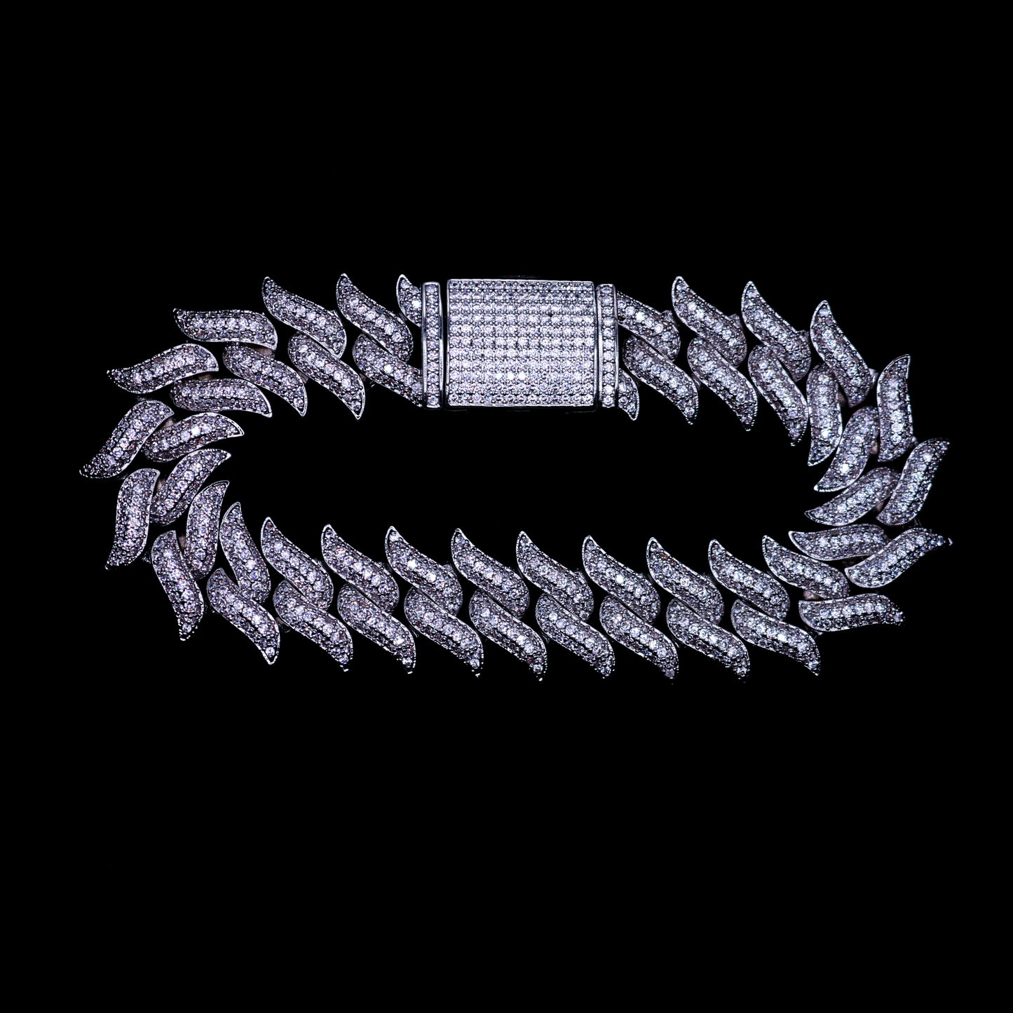 Diamond Cuban Link Spiked Bracelet