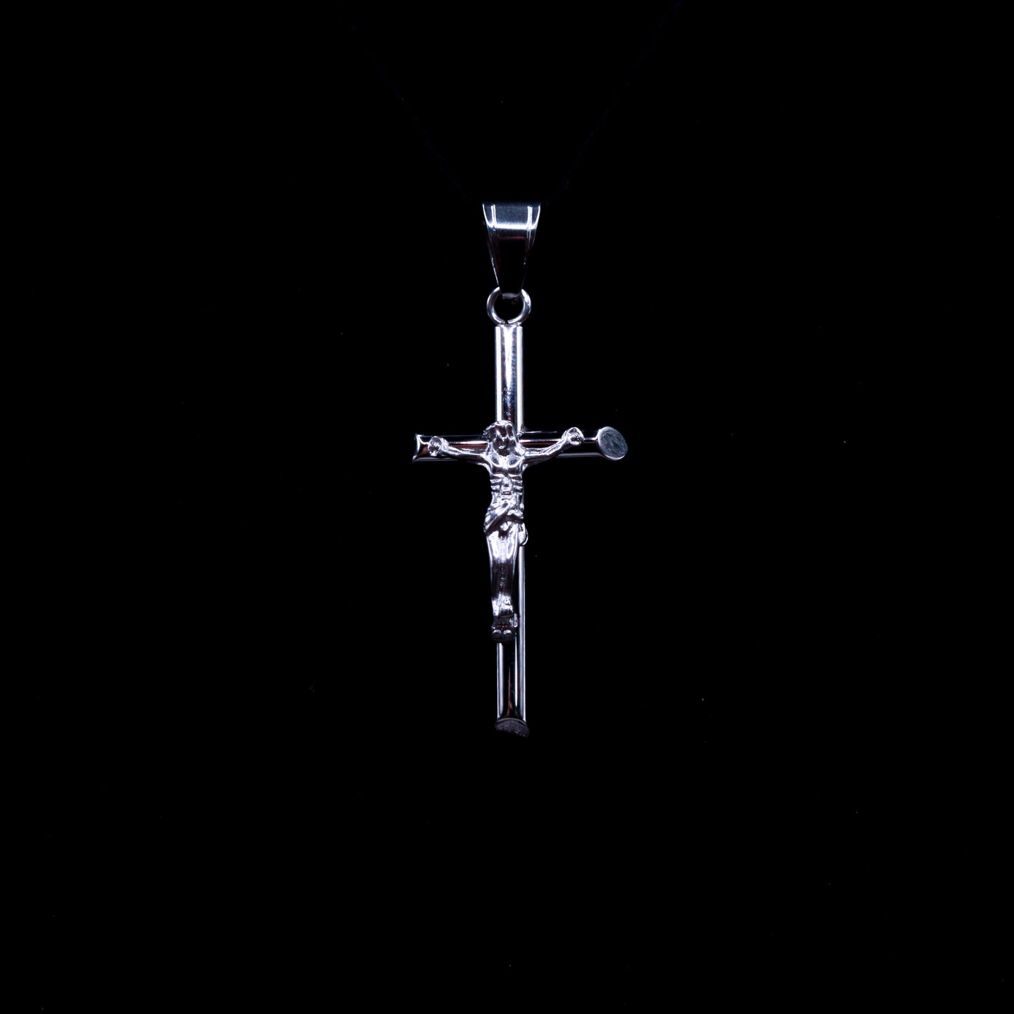 Jesus Cross Pendant White Gold