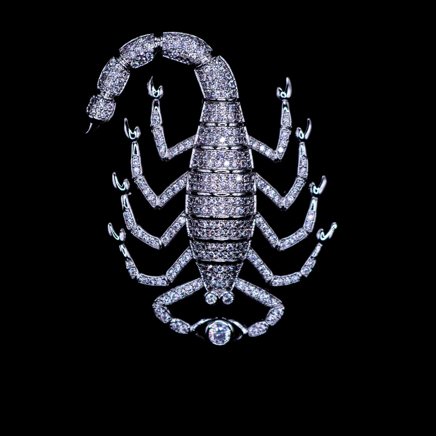 Diamond Scorpion Pendant White Gold