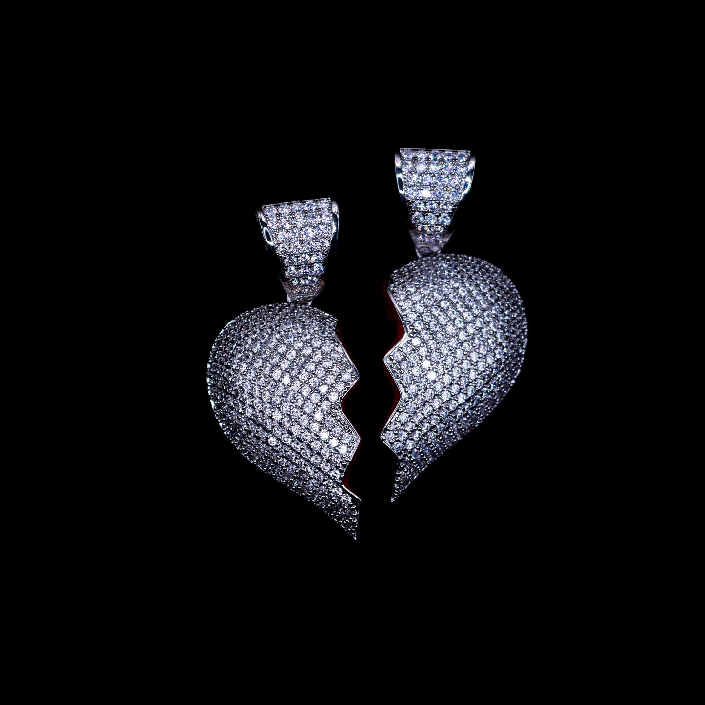 White Gold Diamond Half Heart Pendant