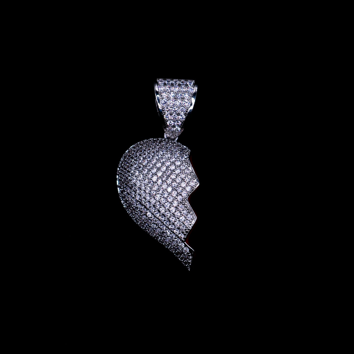White Gold Diamond Half Heart Pendant