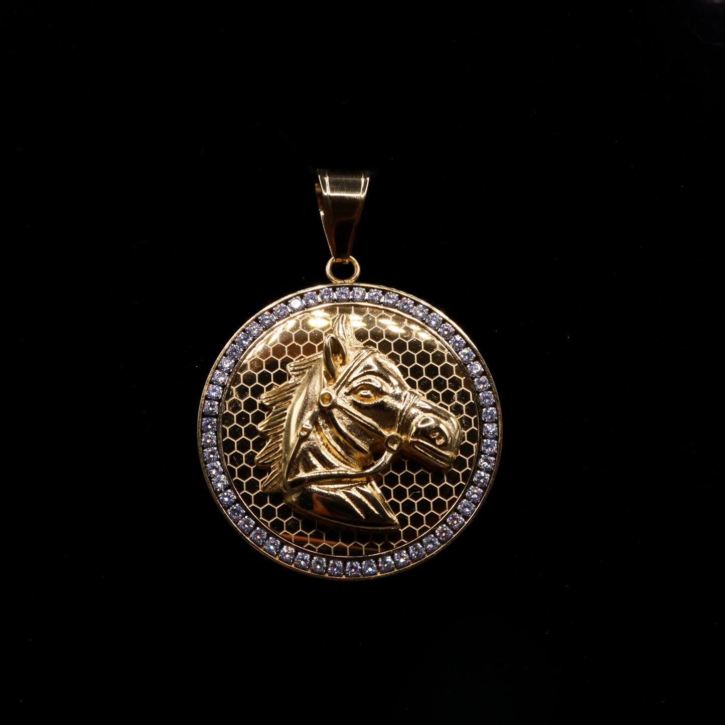 Diamond Horse Pendant in Gold